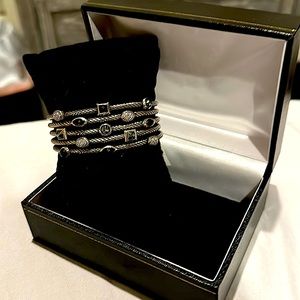 David Yurman 5Row Sterling Cable Confetti Bracelet